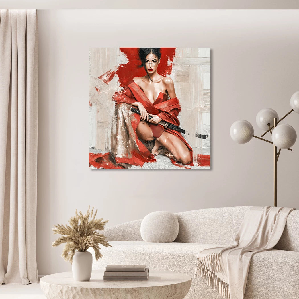 Rote Samurai Acrylglasbild