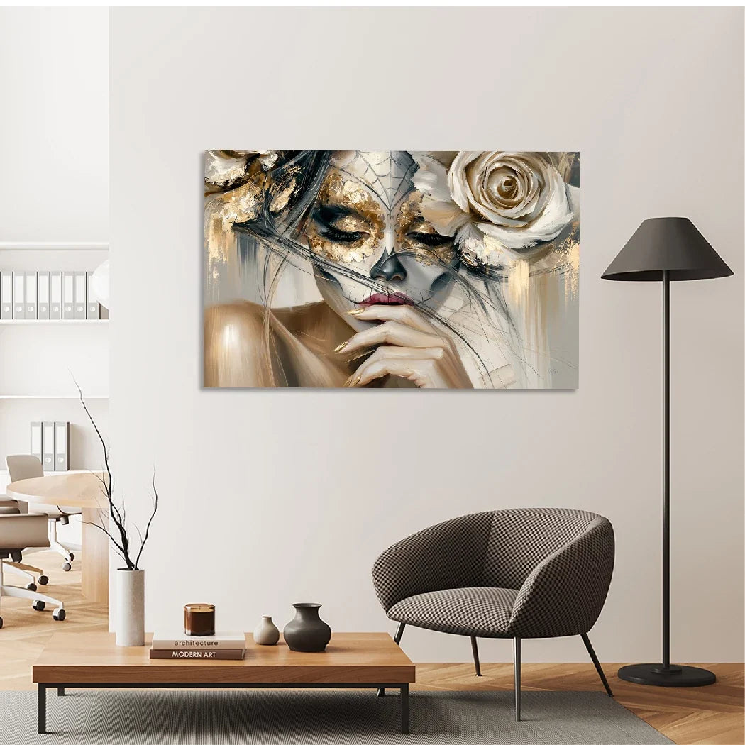 La Catrina Golden Silence Acrylglasbild