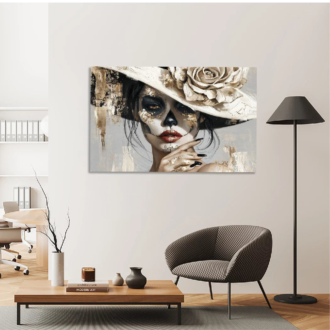 La Catrina Golden Rose Acrylglasbild