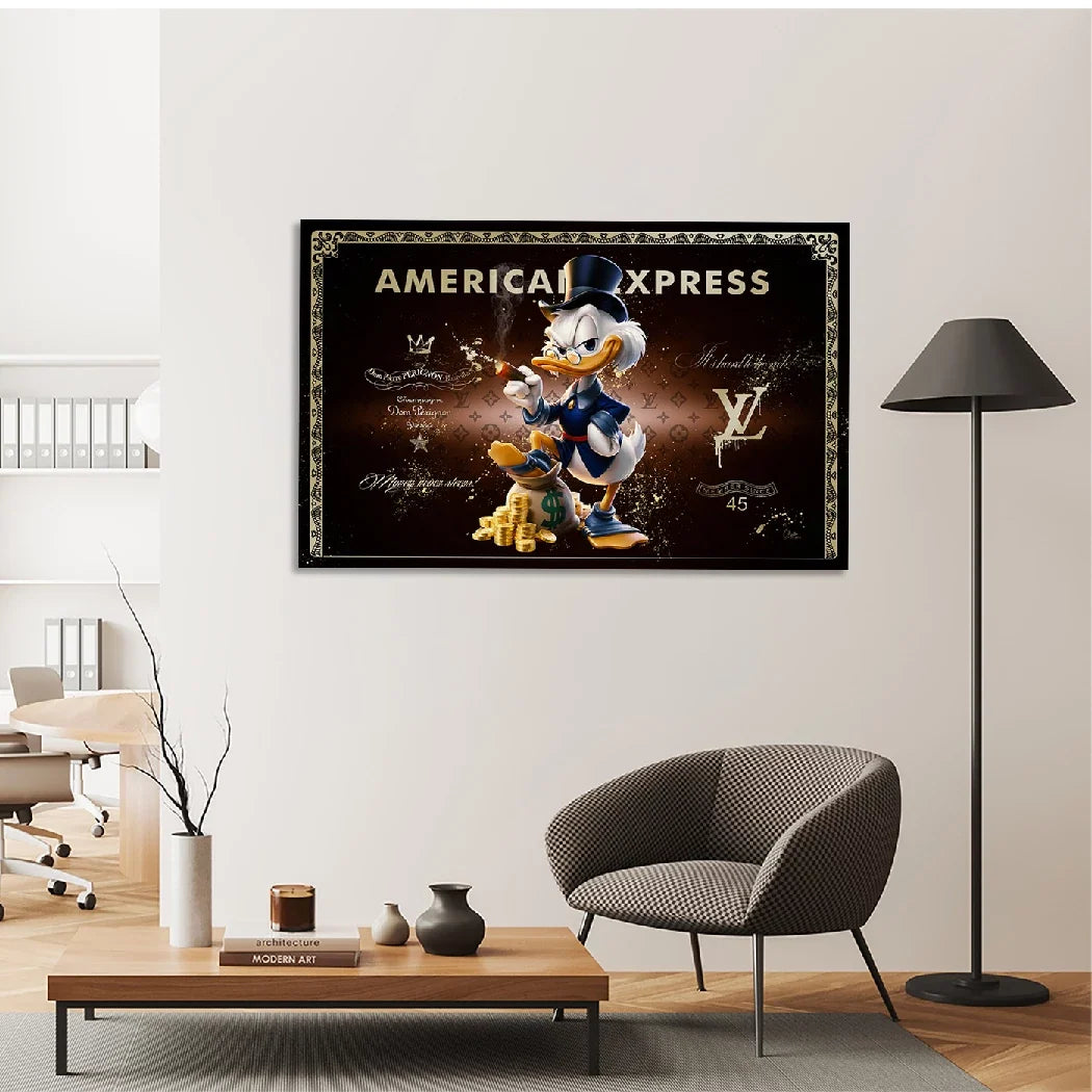 Dagobert Duck Money Power Leinwand Bild