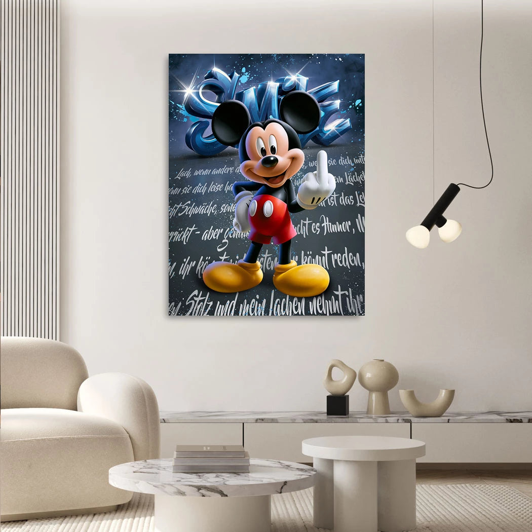Micky Lacht Aluminiumbild gebürstet