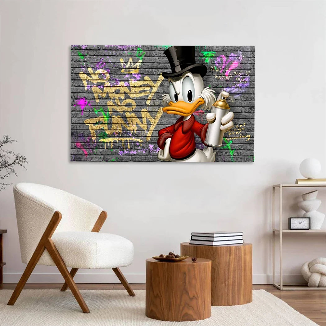 Dagobert Duck Street Money Acrylglasbild