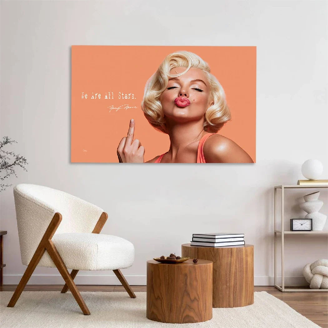 Marilyn Monroe Star Kiss Acrylglasbild