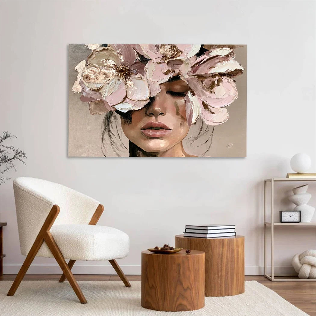 Blütenzauber Rosé Leinwand Bild
