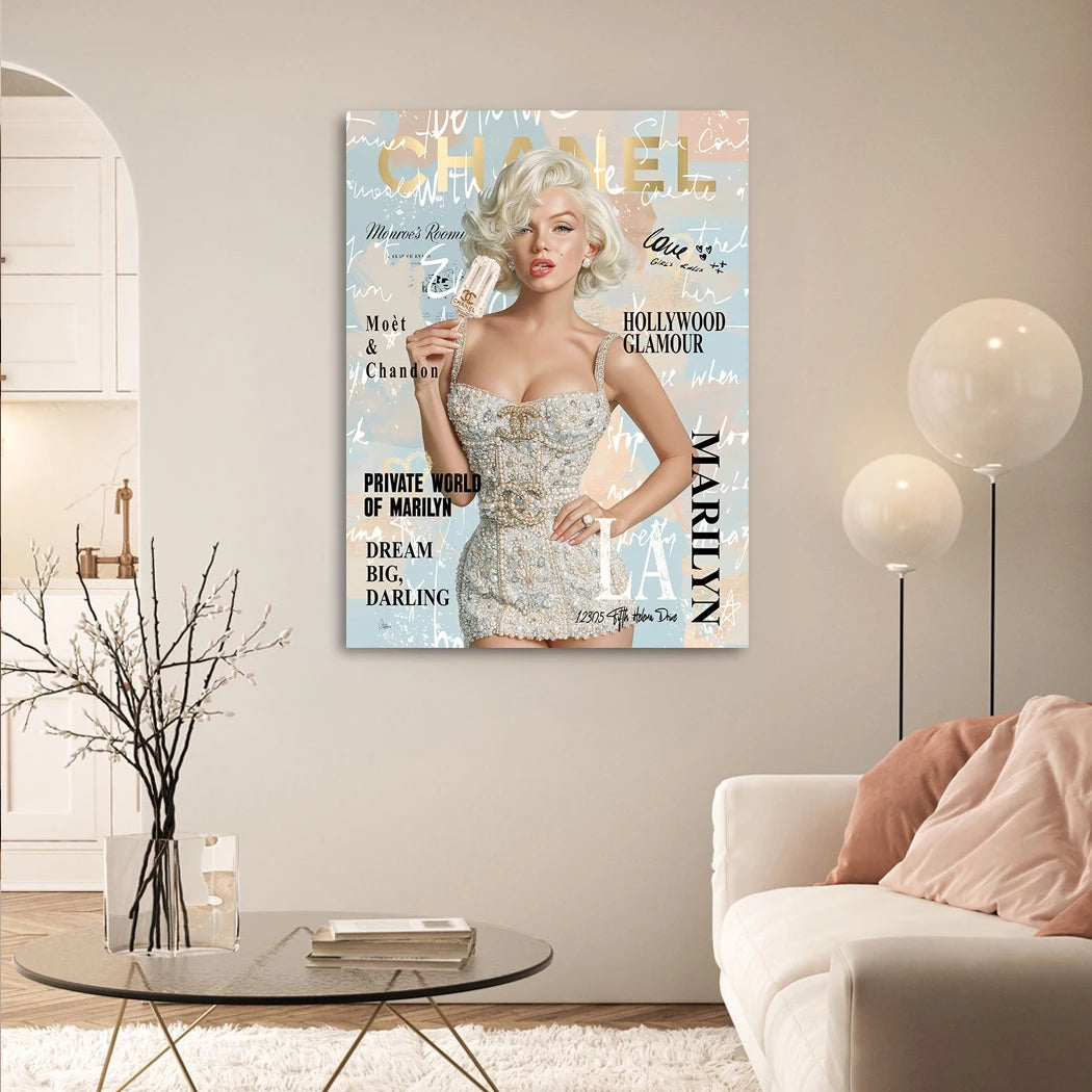 Marilyn Eis Glamour Leinwand Bild