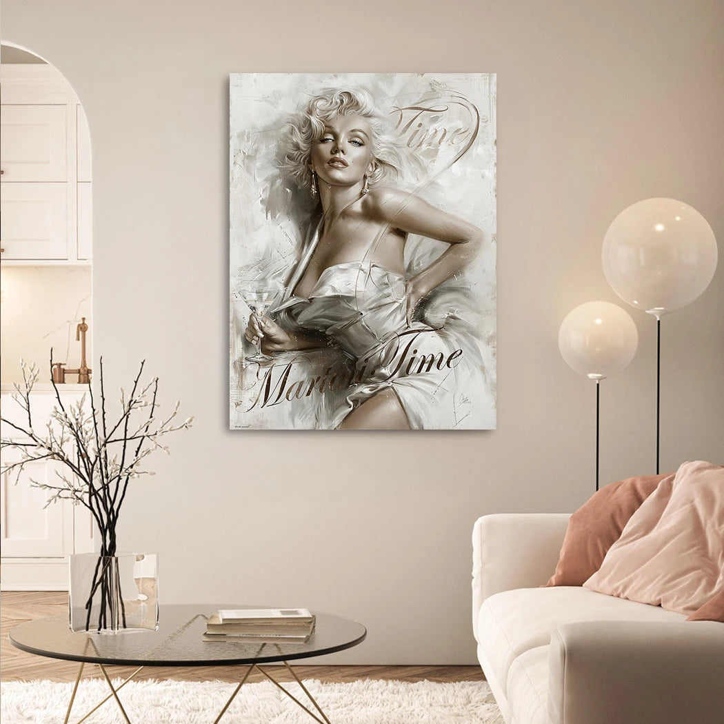 Marilyn Monroe Martini Time Alu Dibond Wandbild