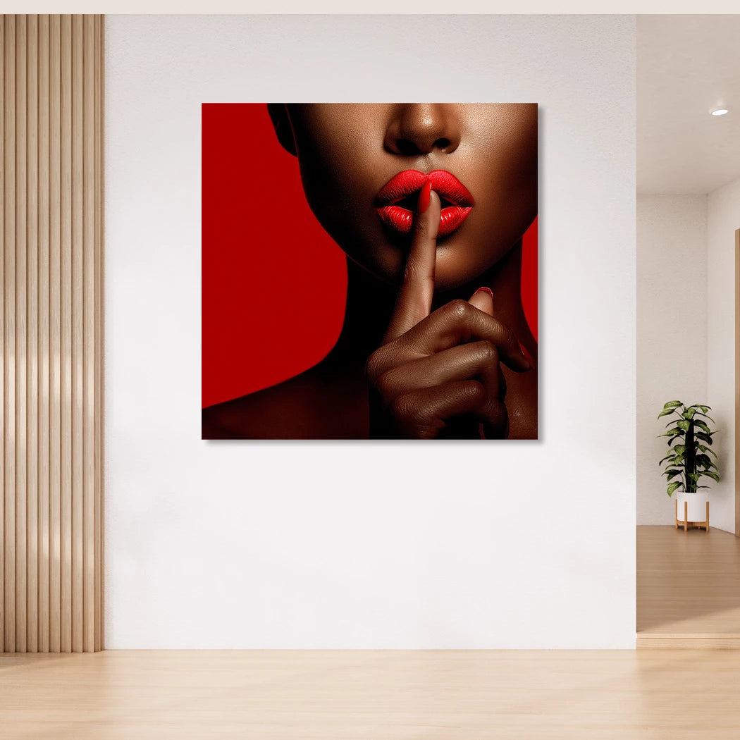 Psst in Rot Acrylglasbild