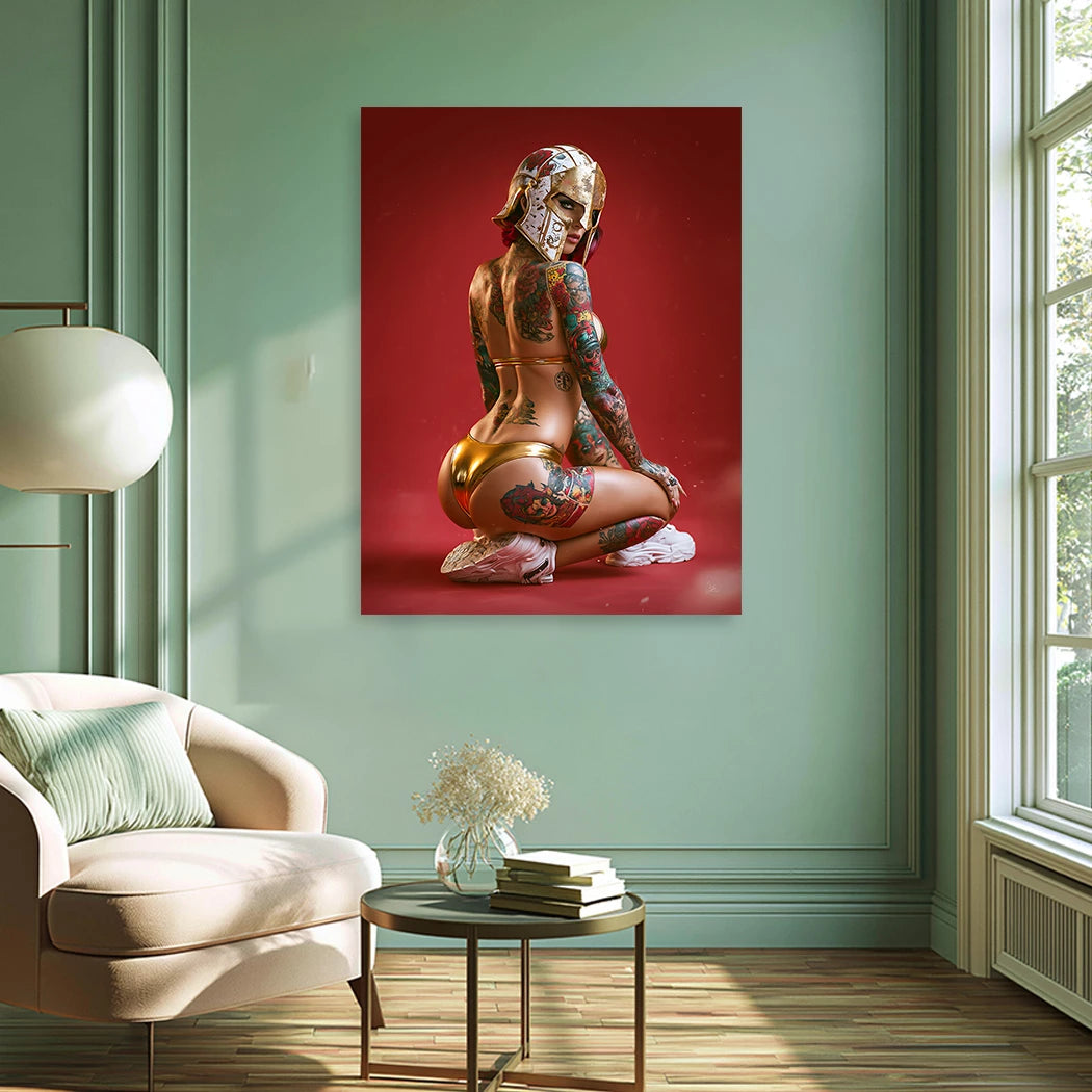 Goldene Amazone Alu Dibond Wandbild