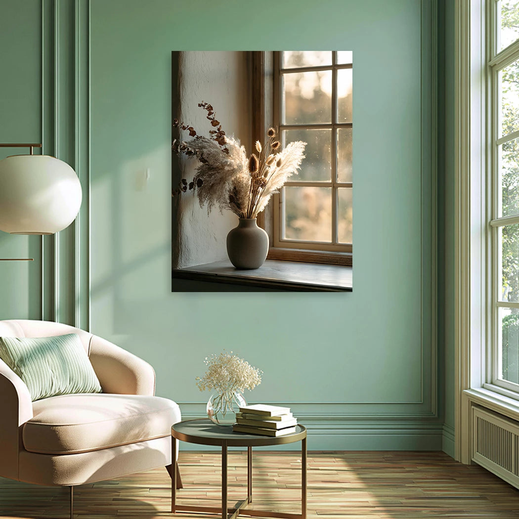 Pampas Fensterlicht Alu Dibond Wandbild