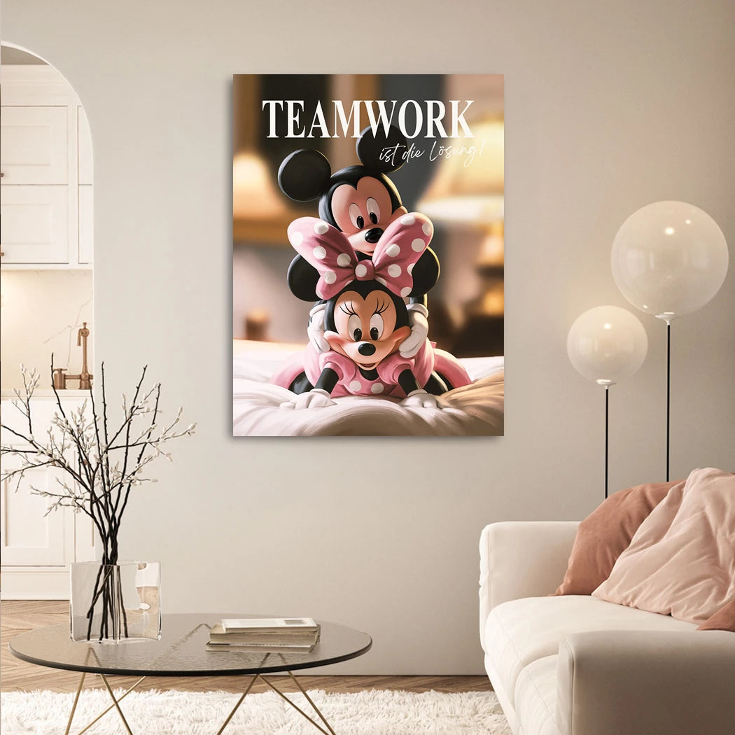 Mickey & Minnie Teamwork Leinwand Bild