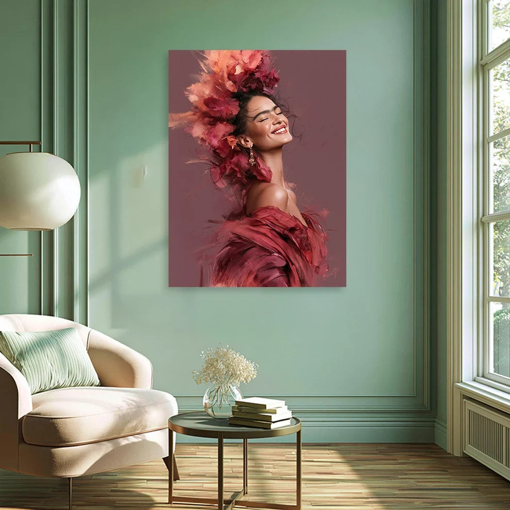 Frida Kahlo Rosenrausch Alu Dibond Wandbild