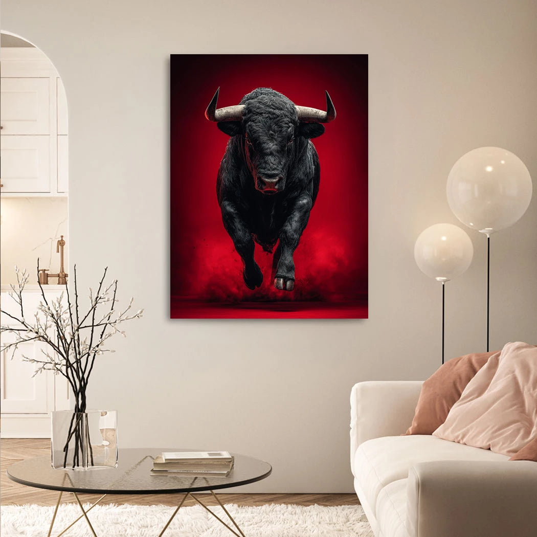 Schwarzer Stier Leinwand Bild