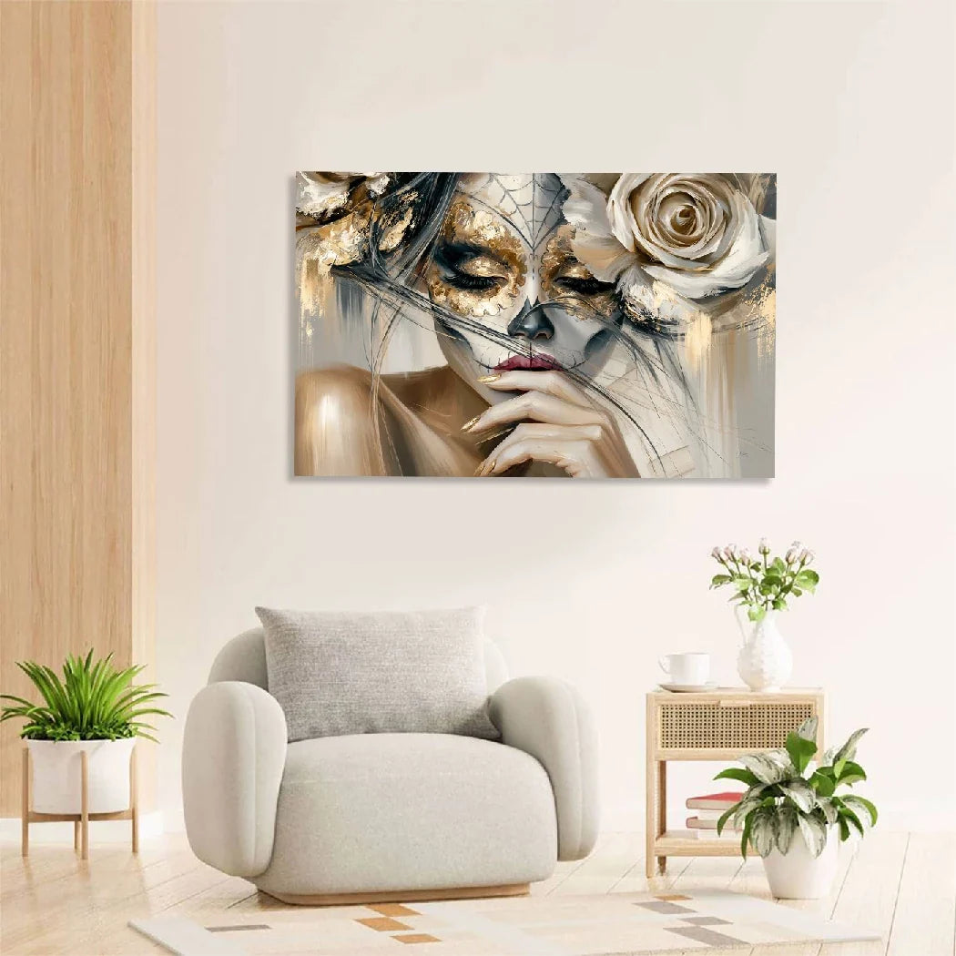 La Catrina Golden Silence AluDibond Wandbild