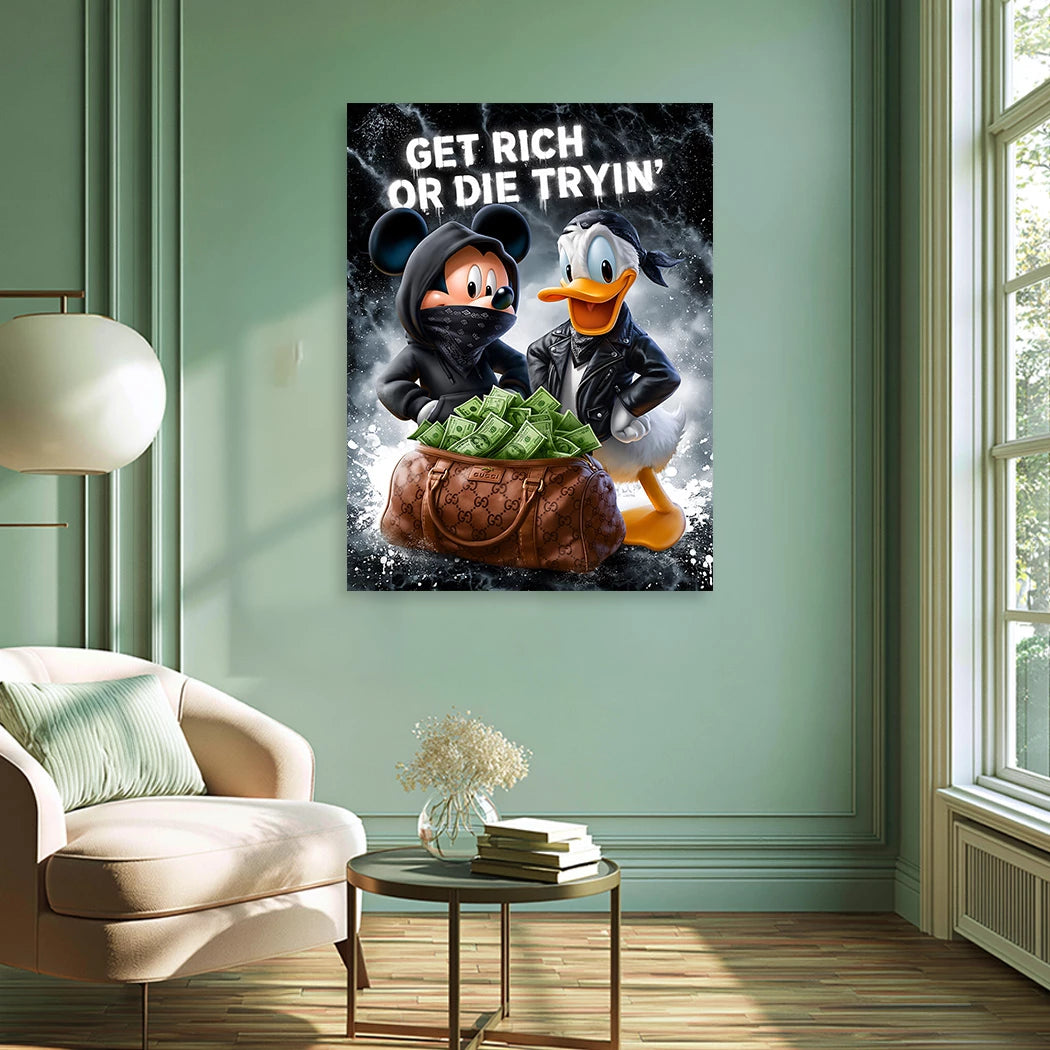 Micky Donald Gang Alu Dibond Wandbild