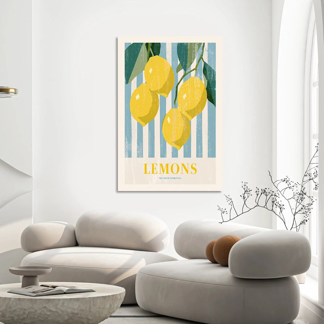 Lemons Cocktail Alu Dibond Wandbild