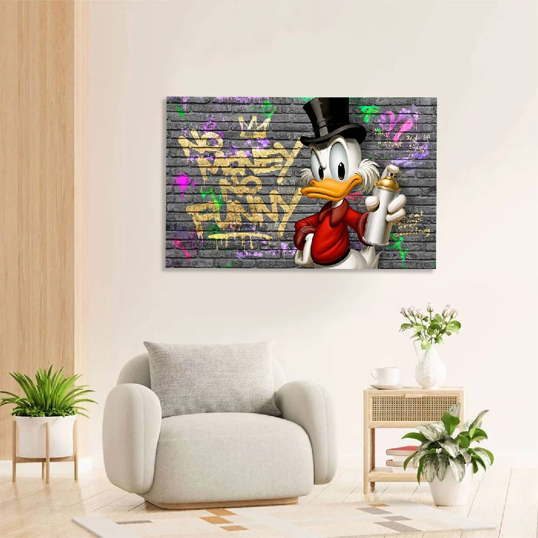 Dagobert Duck Street Money AluDibond Wandbild