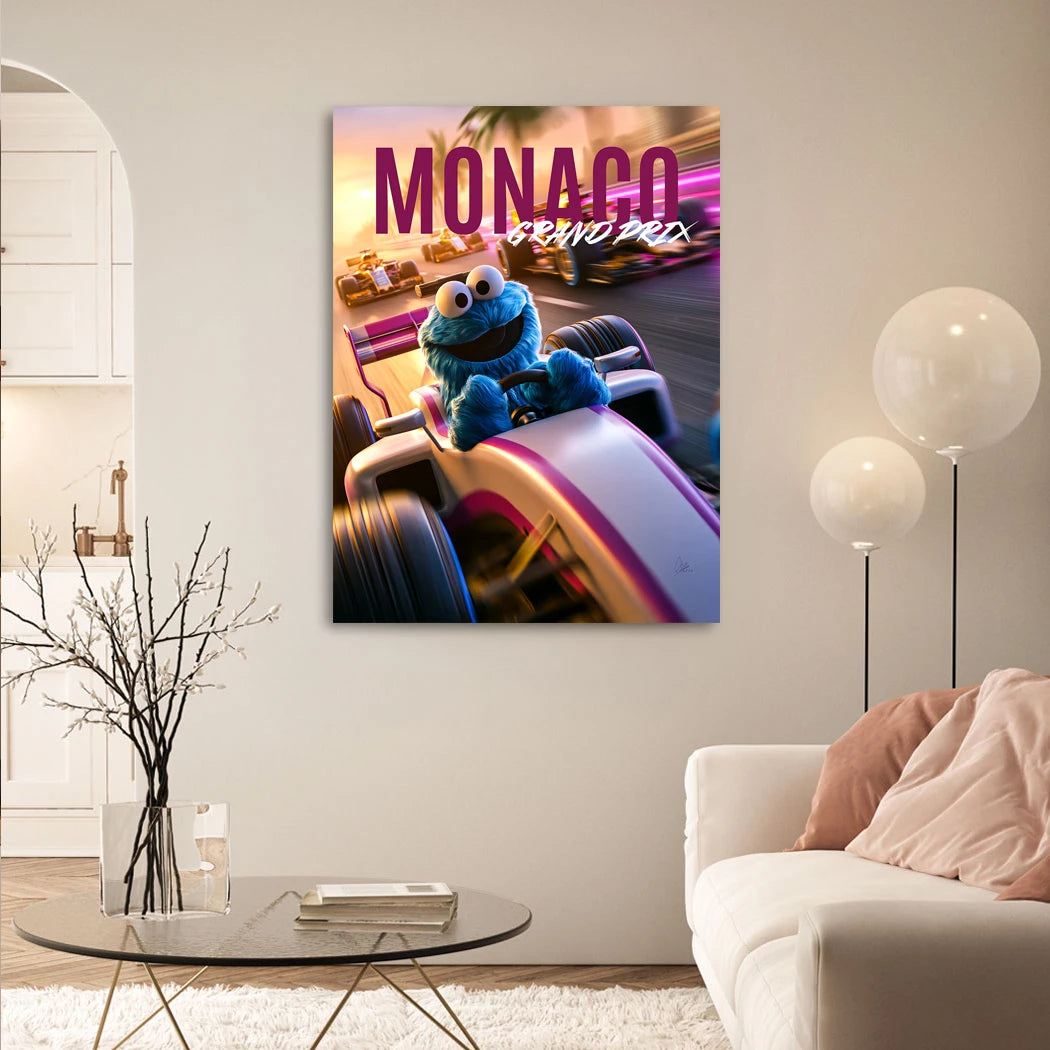 Krümelmonster Grand Prix Leinwand Bild