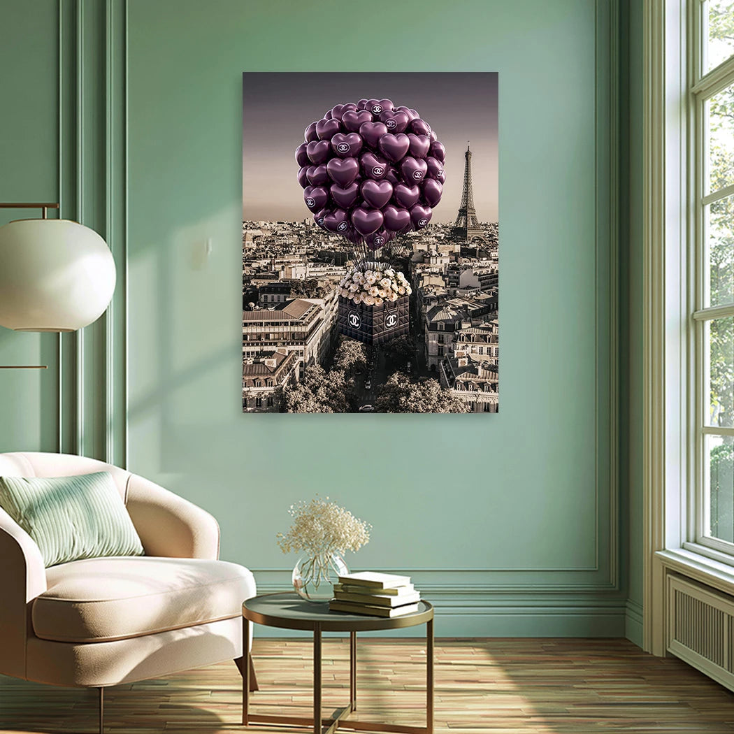 Chanel Ballons Alu Dibond Wandbild