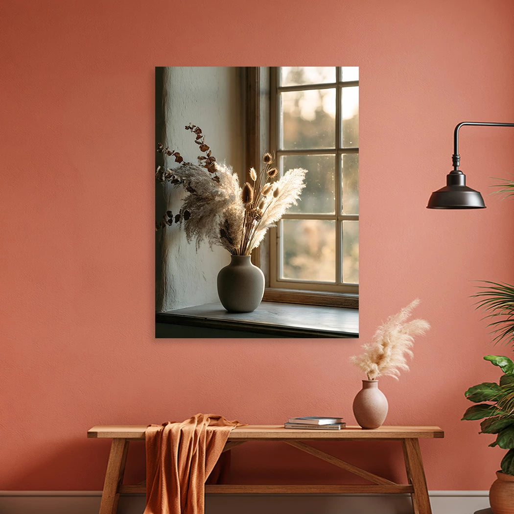 Pampas Fensterlicht Alu Dibond Wandbild