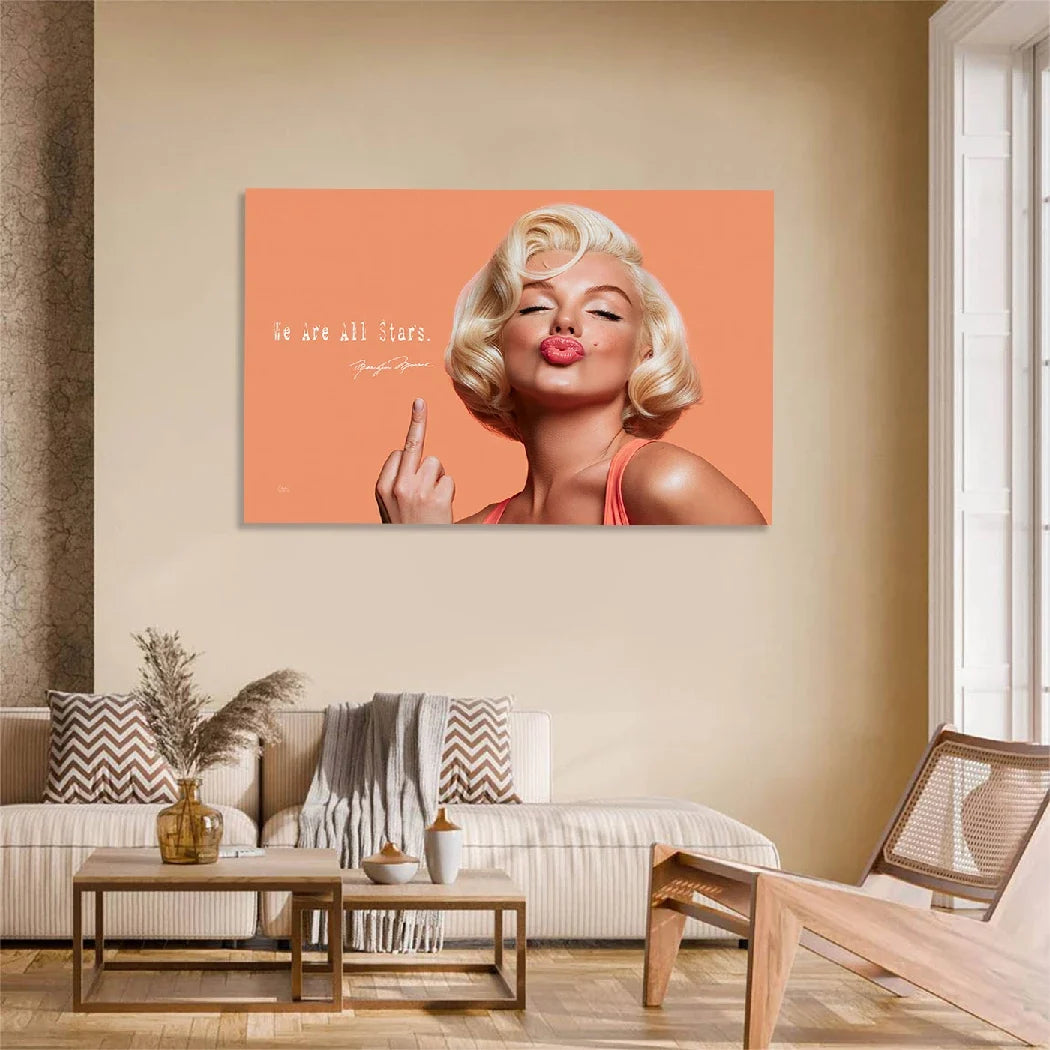 Marilyn Monroe Star Kiss AluDibond Wandbild