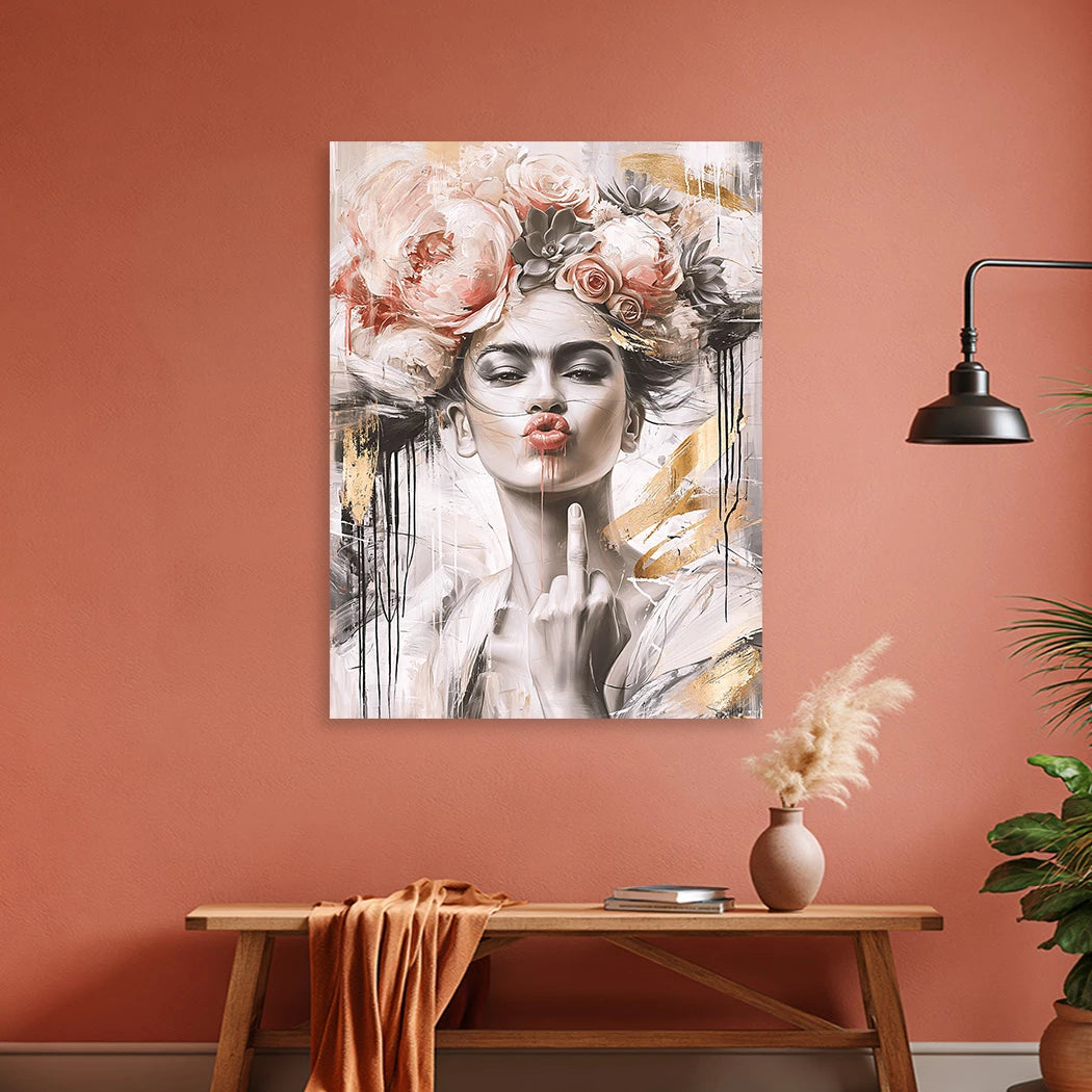 Frida Kahlo Attitude Alu Dibond Wandbild