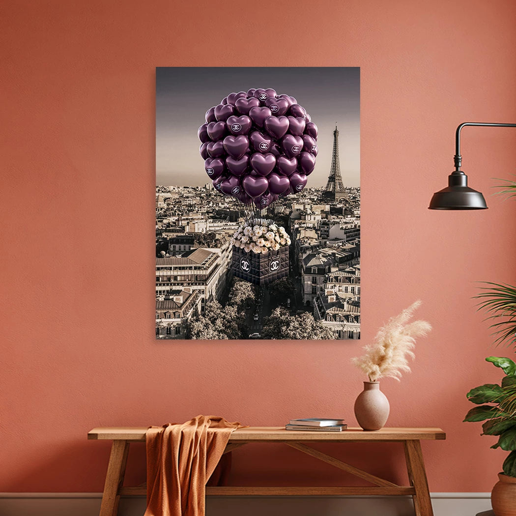 Chanel Ballons Alu Dibond Wandbild
