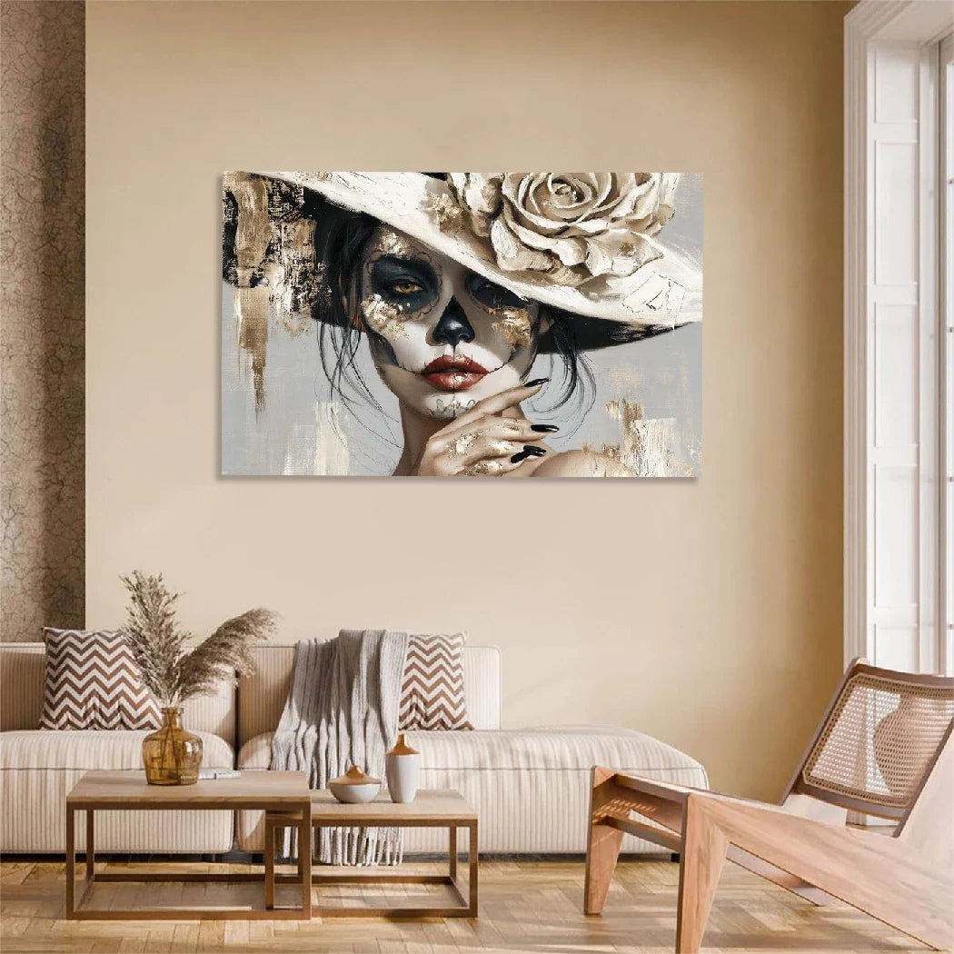 La Catrina Golden Rose AluDibond Wandbild