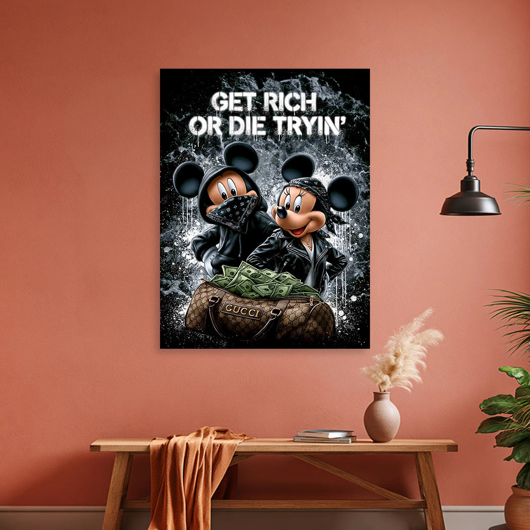 Micky Minnie Hustle Alu Dibond Wandbild
