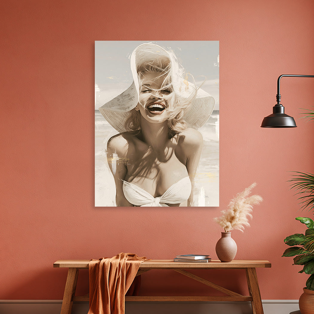 Marilyn Monroe Summer Smile Alu Dibond Wandbild
