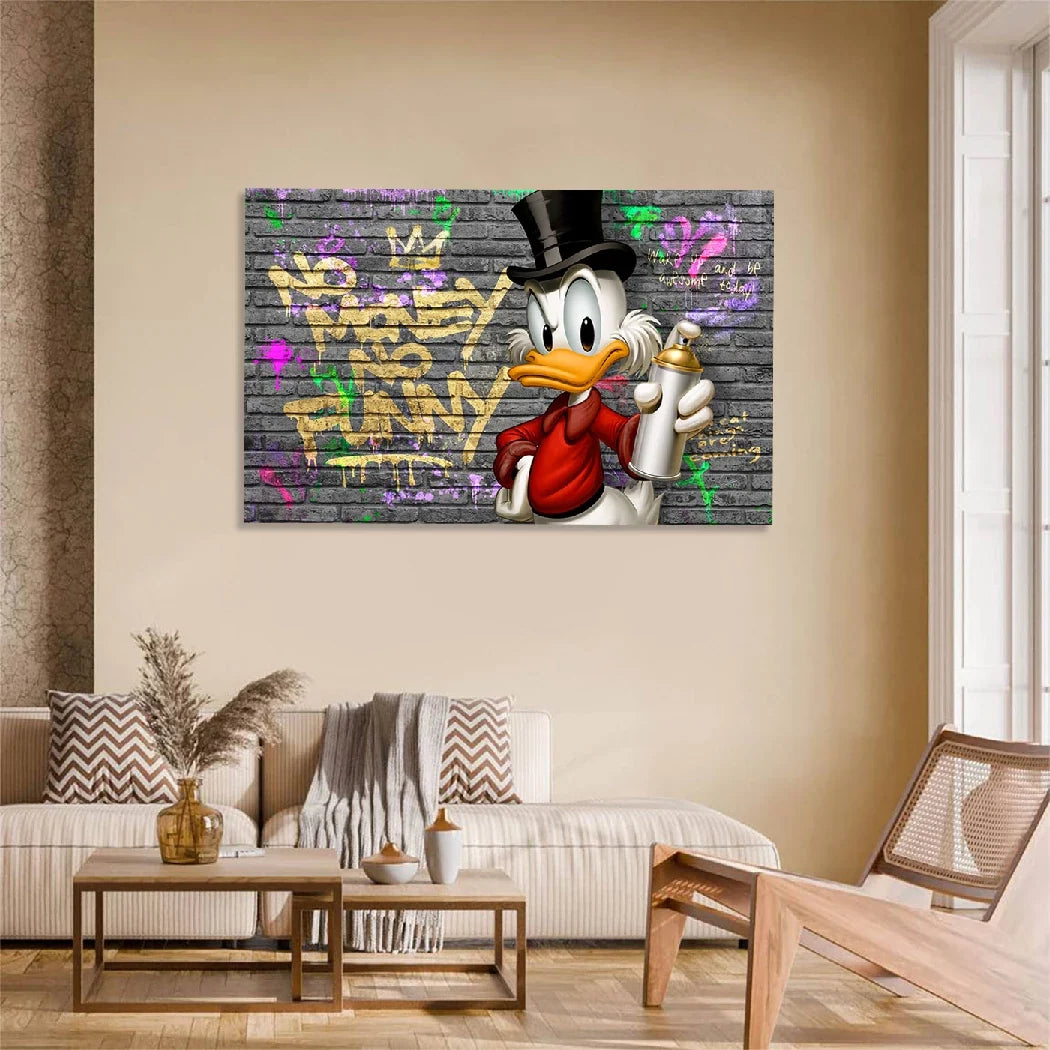 Dagobert Duck Street Money AluDibond Wandbild