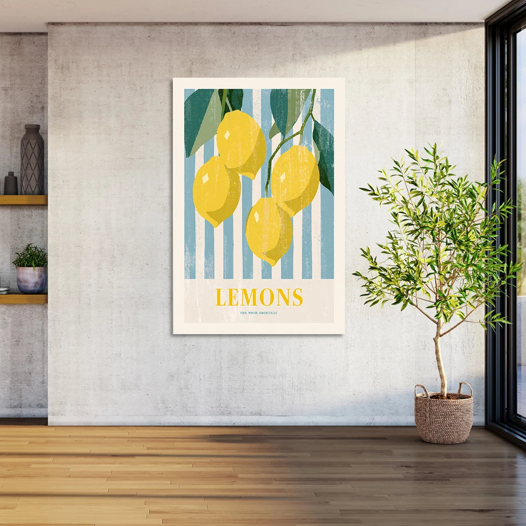 Lemons Cocktail Alu Dibond Wandbild