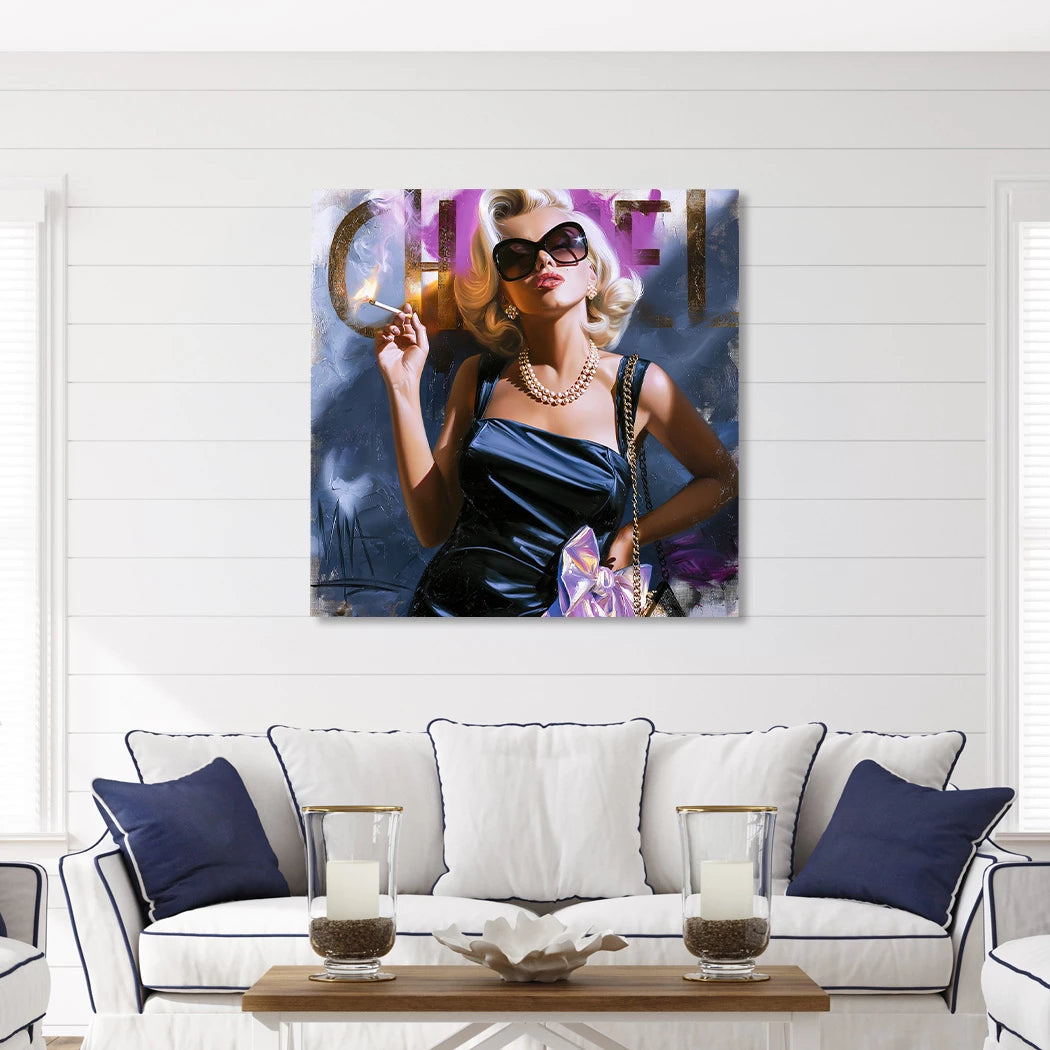 Marilyn Monroe Smoke Alu Dibond Wandbild