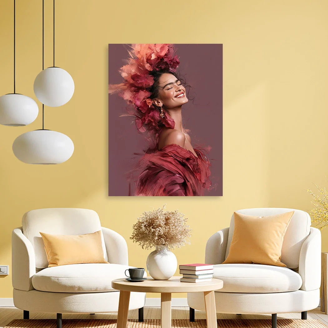 Frida Kahlo Rosenrausch Alu Dibond Wandbild