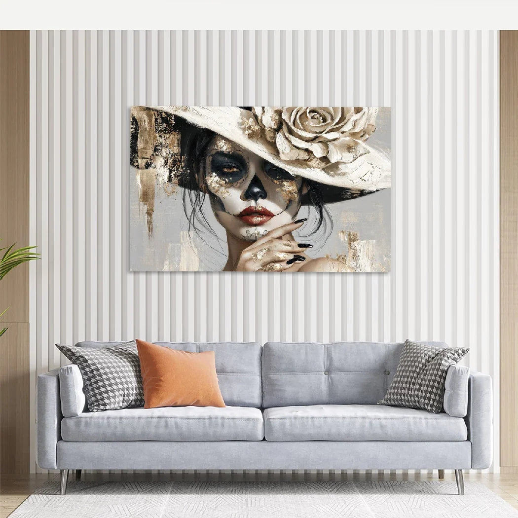La Catrina Golden Rose AluDibond Wandbild