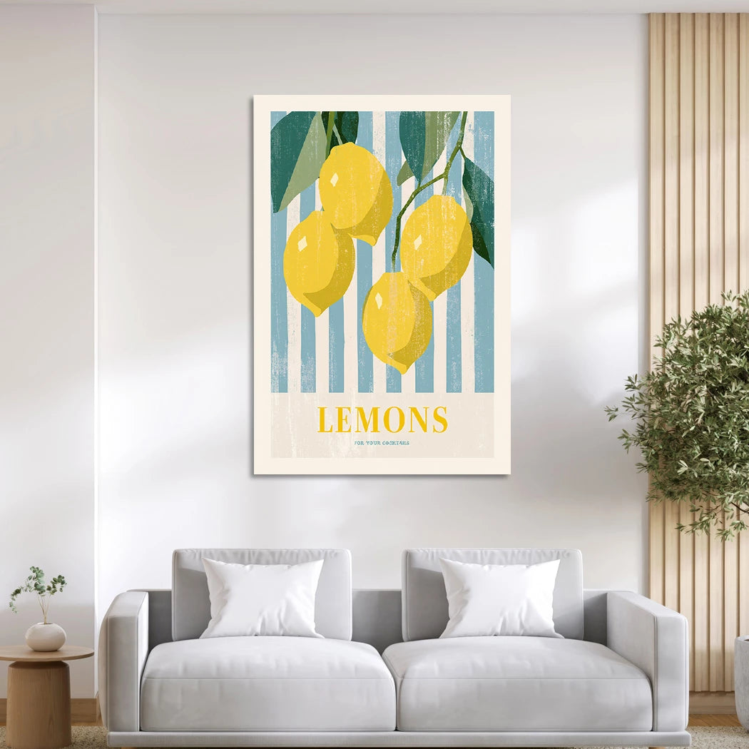 Lemons Cocktail Alu Dibond Wandbild
