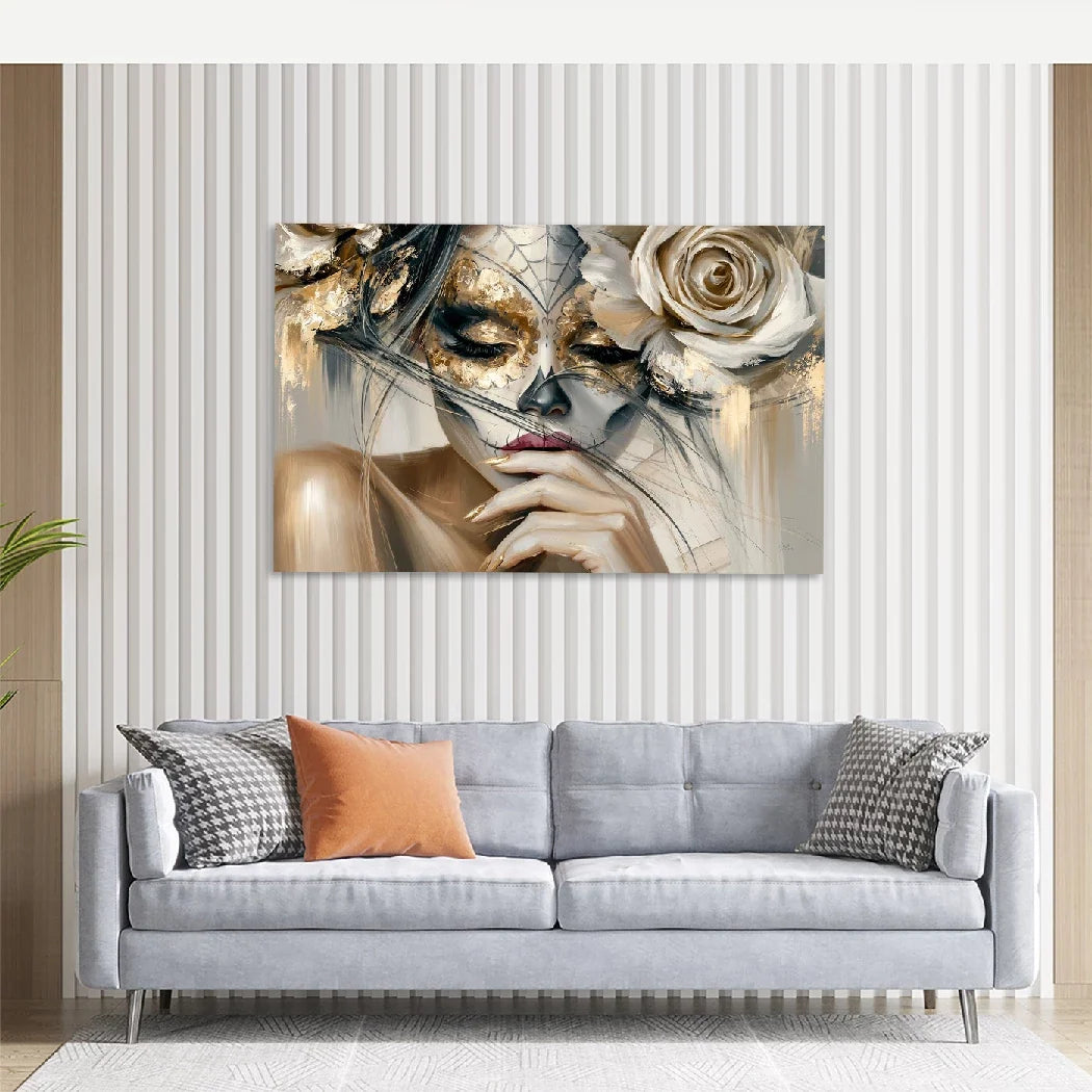 La Catrina Golden Silence AluDibond Wandbild