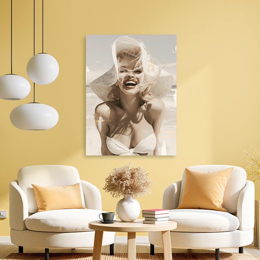 Marilyn Monroe Summer Smile Alu Dibond Wandbild