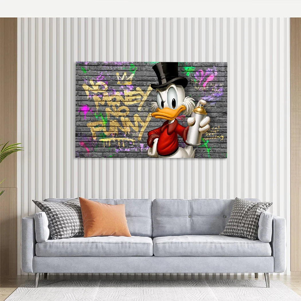 Dagobert Duck Street Money AluDibond Wandbild