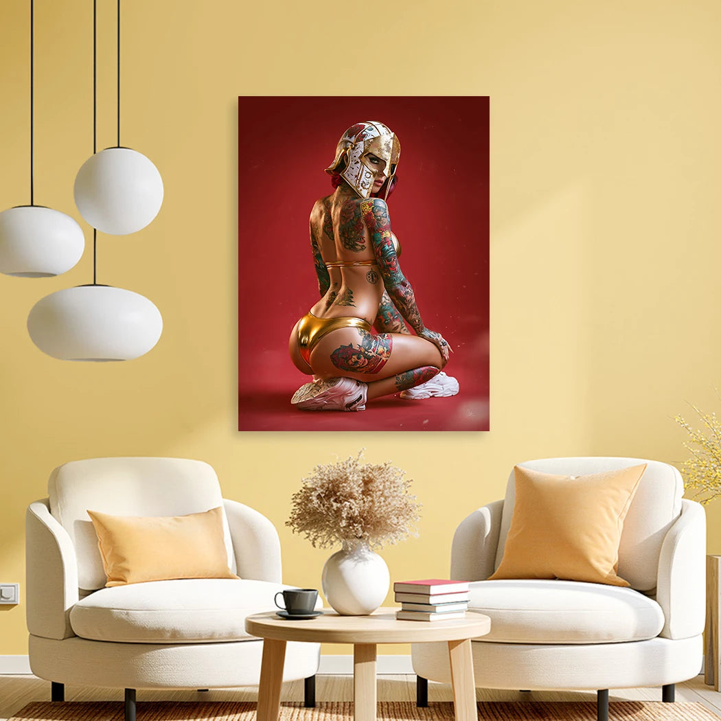 Goldene Amazone Alu Dibond Wandbild