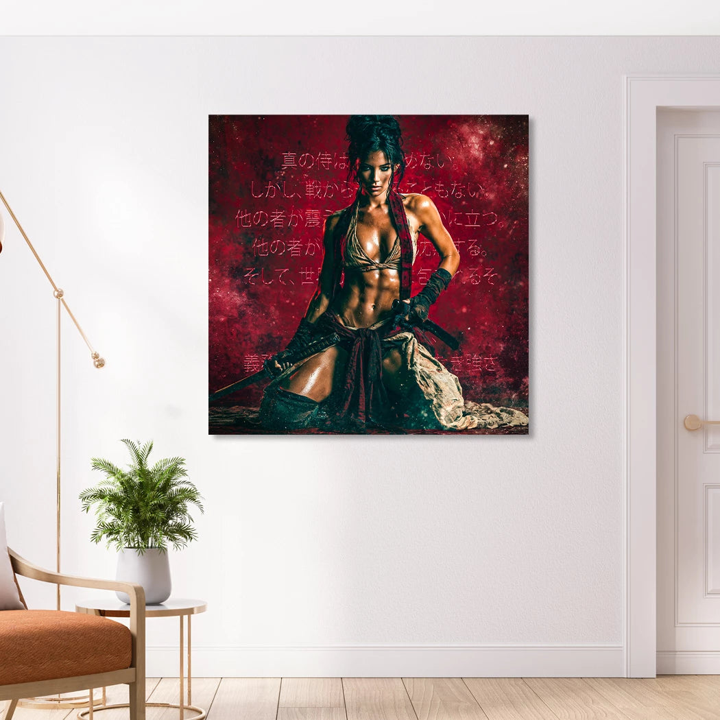 Rote Ronin Alu Dibond Wandbild