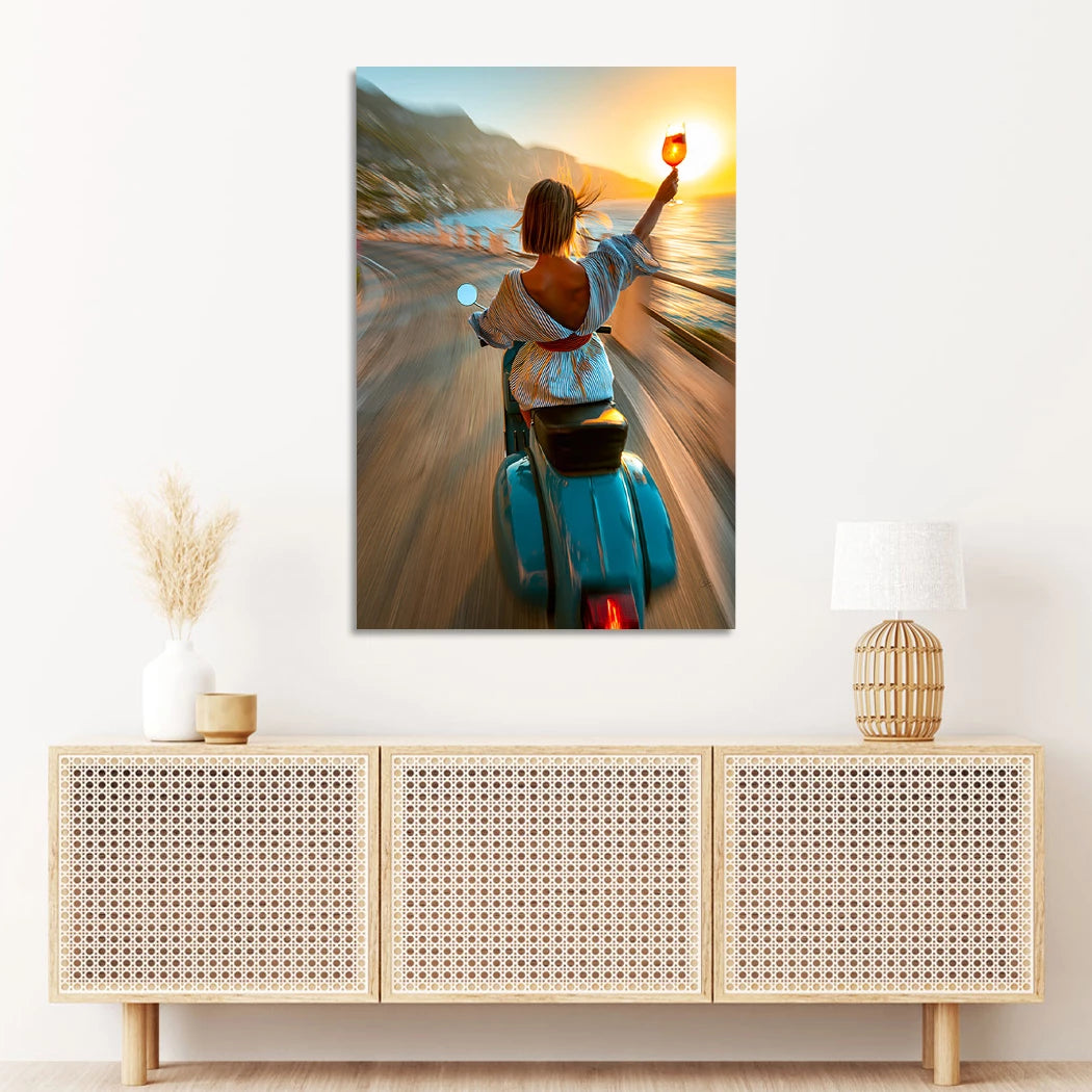 Vespa Dolce Vita Aluminiumbild gebürstet