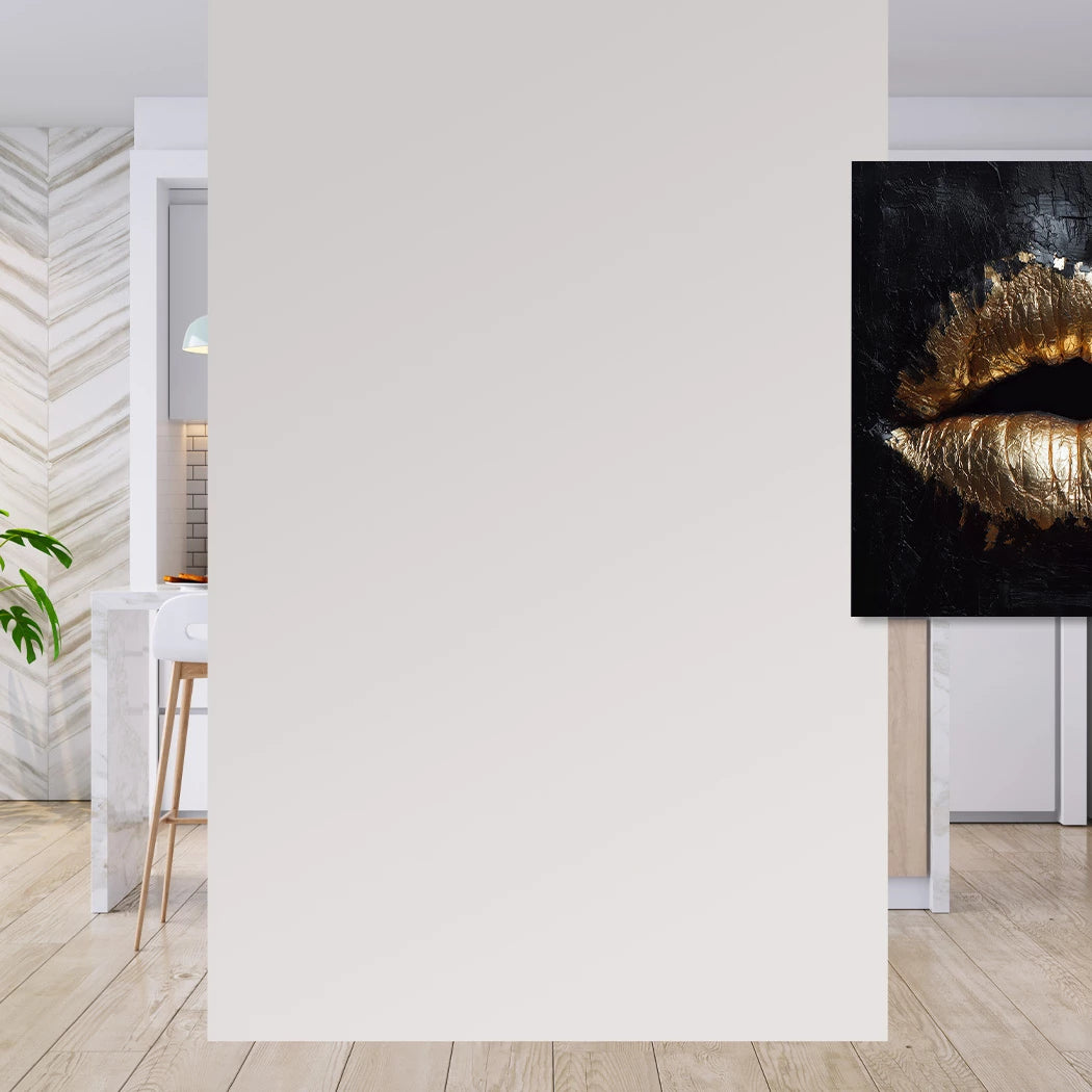 Goldene Lippen Alu Dibond Wandbild