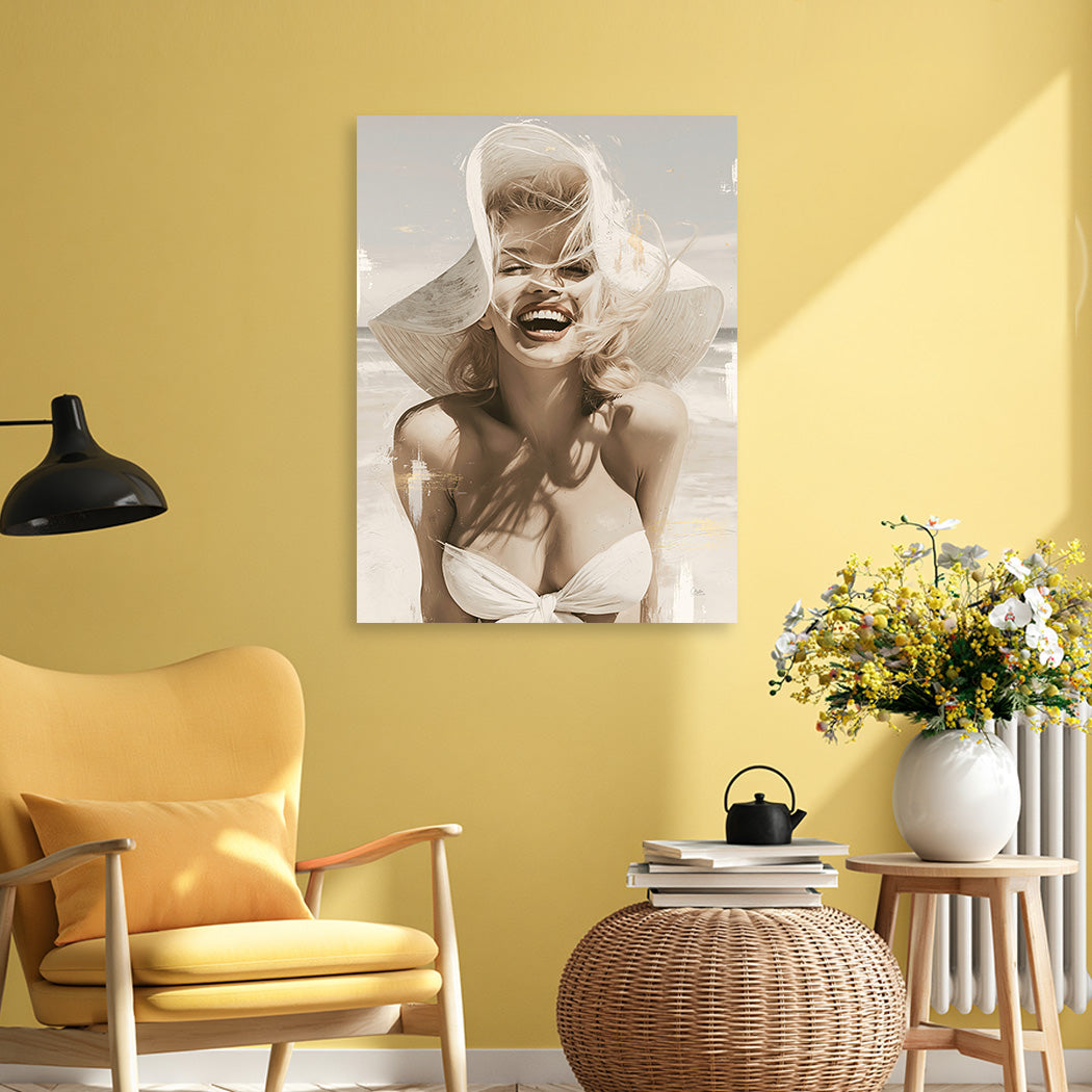 Marilyn Monroe Summer Smile Aluminiumbild gebürstet