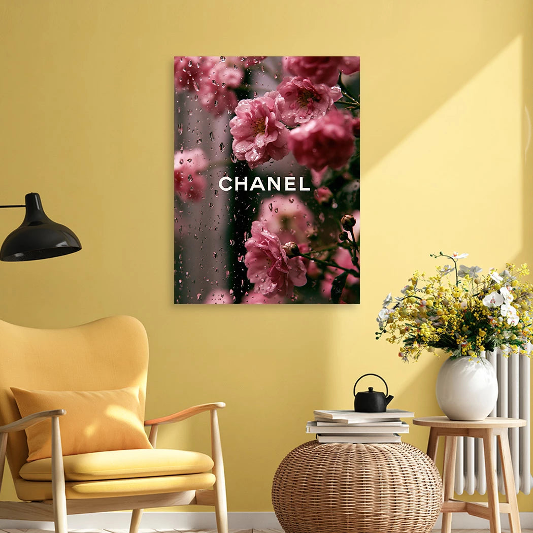 Chanel Blütenregen Aluminiumbild gebürstet