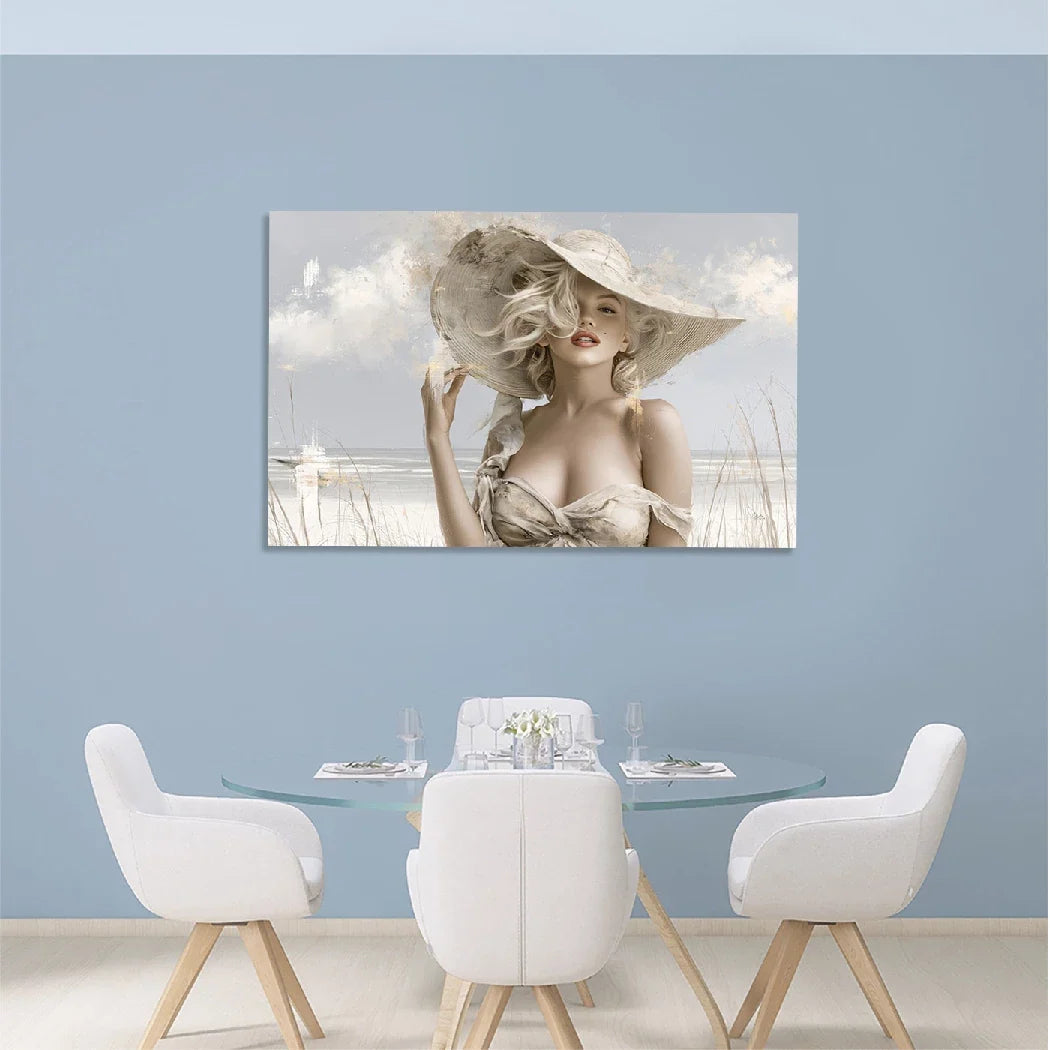 Marilyn Monroe Riviera Aluminiumbild gebürstet