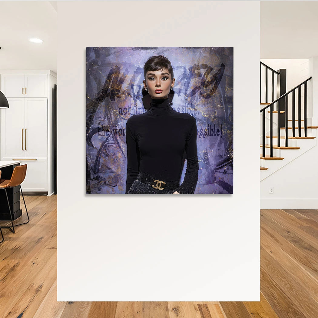 Audrey Hepburn Impossible Leinwand Bild