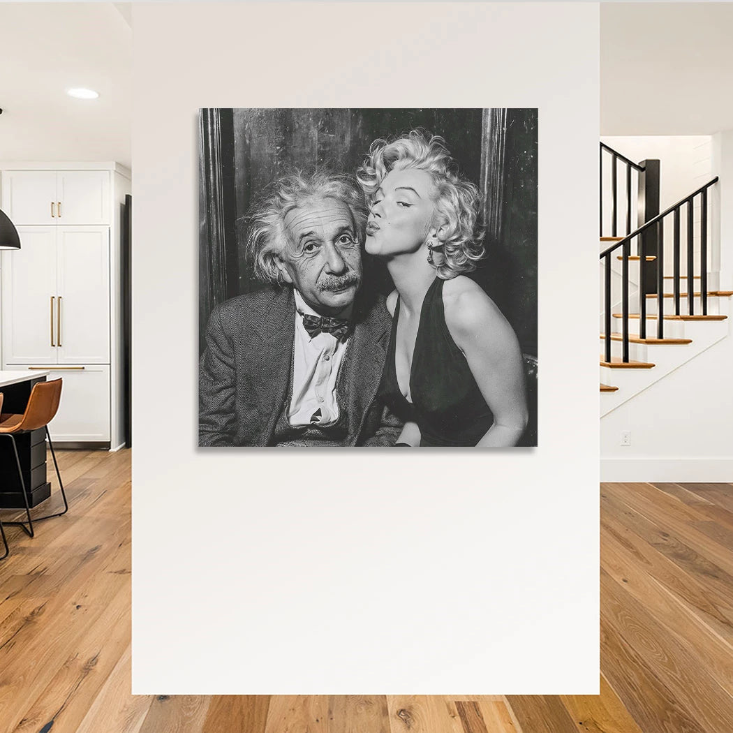 Einstein Monroe Secret Leinwand Bild