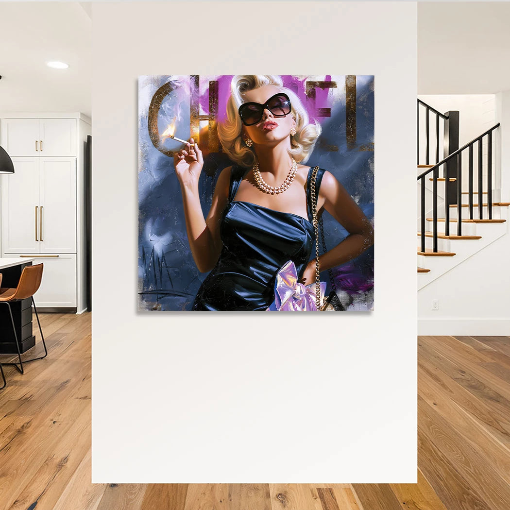 Marilyn Monroe Smoke Leinwand Bild