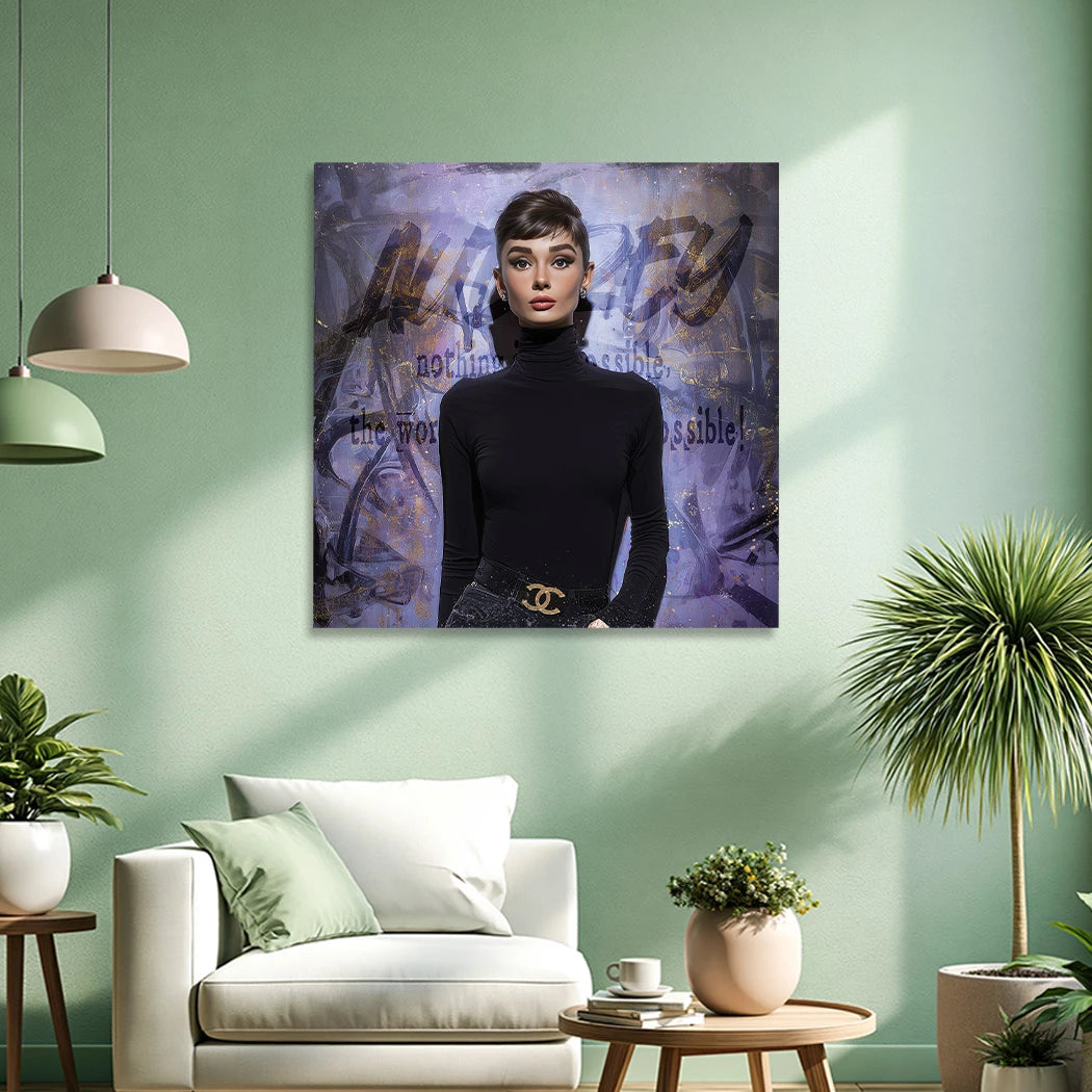 Audrey Hepburn Impossible Aluminiumbild gebürstet