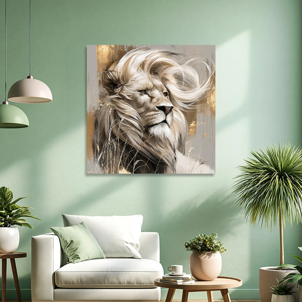 Silent Lion Aluminiumbild gebürstet